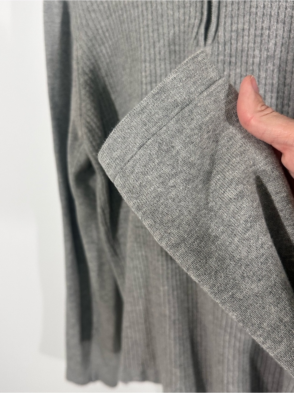 Zachary Prell Italy Cotton Quarter Zip Knit Sweater Men’s Large Gray Ribbed Mock - Picture 4 of 6
